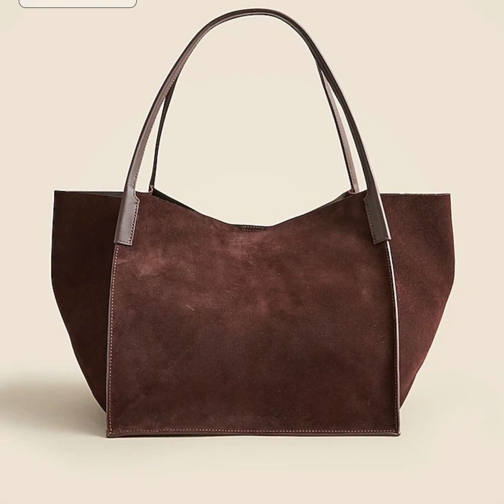 NWOT J Crew Large Berkeley suede tote - brown (cocoa berry)